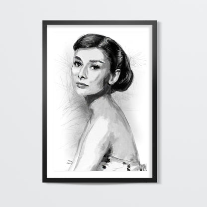 Audrey Hepburn sketch Wall Art