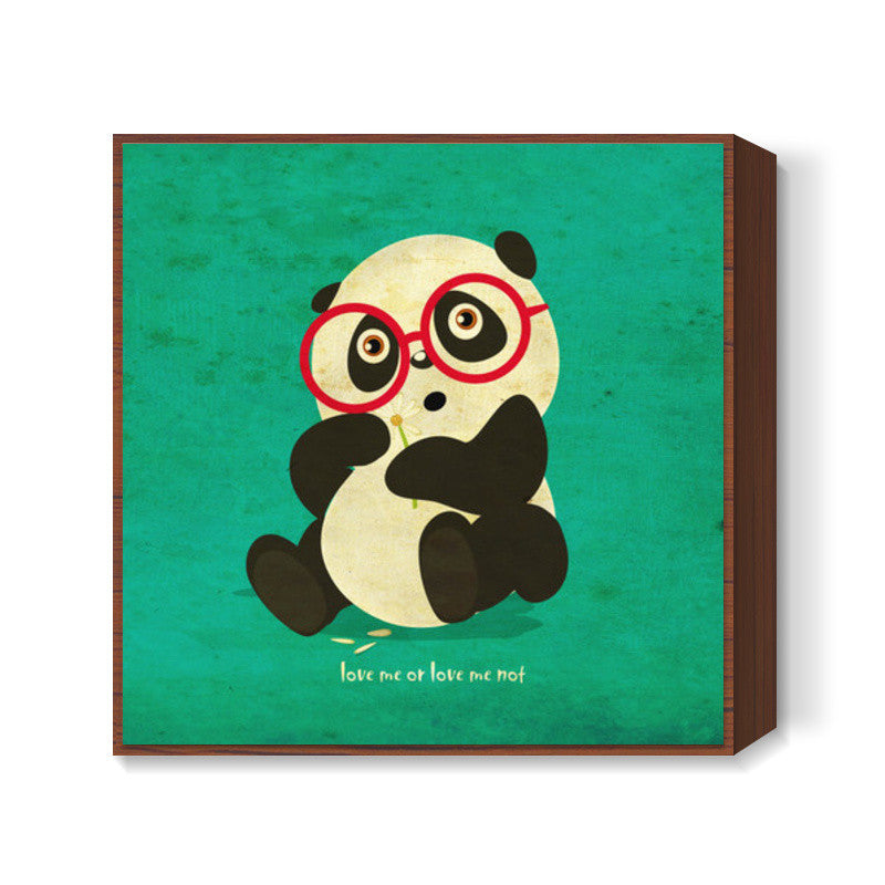 panda love me or not Square Art Prints