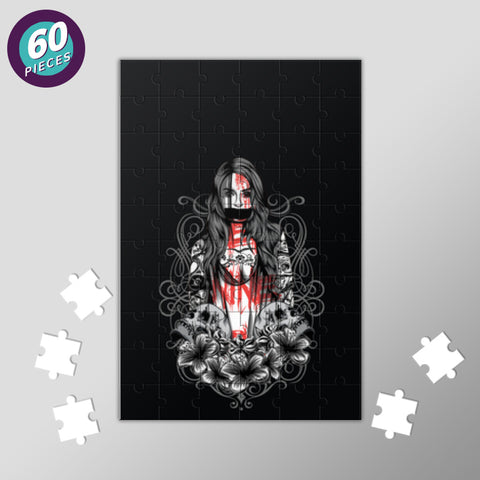 Girl With Tattoo Jigsaw Puzzles