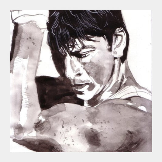 Bollywood superstar SRK (Shah Rukh Khan) is a spirited actor Square Art Prints