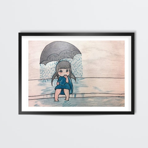 Sad Girl | Sketch | Wall Art| Buy High-Quality Posters and Framed Posters  Online - All in One Place – PosterGully