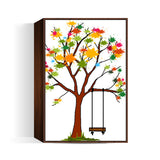 Colorful Spring Tree With Swing Wall Art
