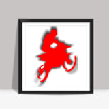 Red Bike Square Art Prints