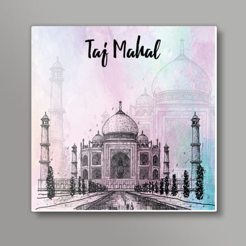 The Taj Mahal- Mughal architecture Square Metal Prints