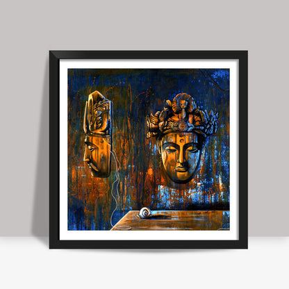 Bodhi Mask and Snail Square Art Prints