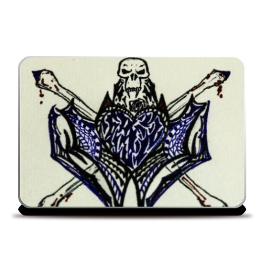 Laptop Skins, Heart n Skull Tattoo Laptop Skin