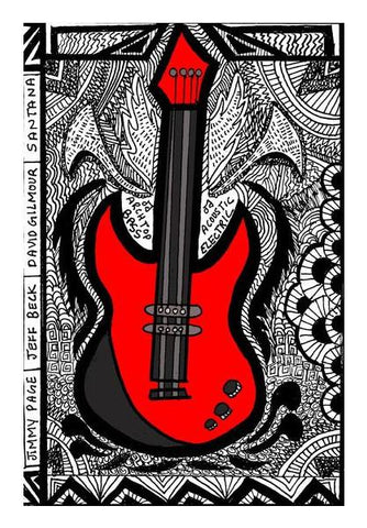 PosterGully Specials, RED GUITAR Wall Art | Aishwarya Menon | PosterGully Specials, - PosterGully