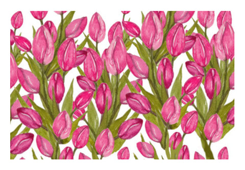 Wall Art, Pink Tulips Flowers Spring Floral Background Wall Art