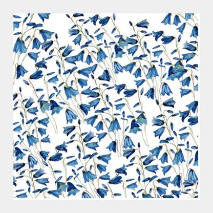 Square Art Prints, Blue Floral Background Wallpaper Square Art Prints