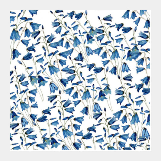 Square Art Prints, Blue Floral Background Wallpaper Square Art Prints