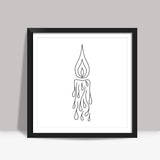 minimalist candel art  Square Art Prints