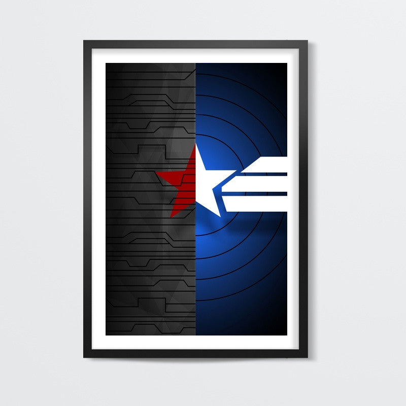 Captain america Winter Soldier combined marvel Wall Art