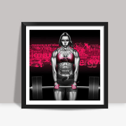 strong chick Square Art Prints