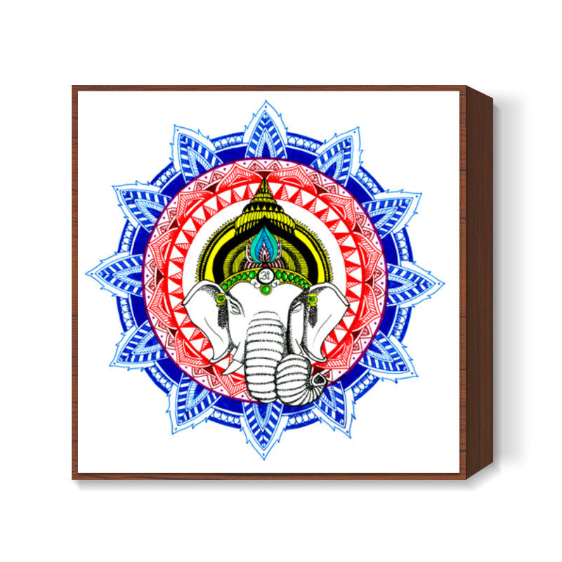 Om Ganeshaya Namah Square Art Prints