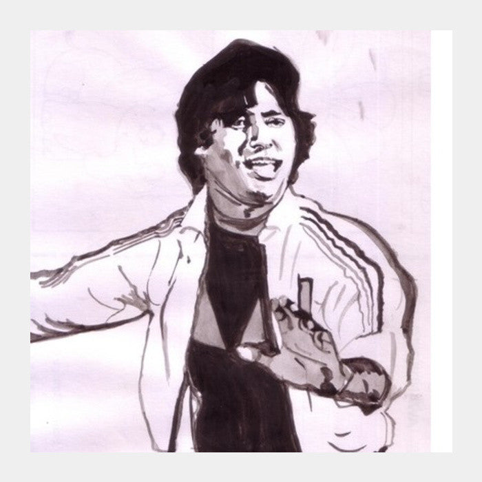 Bollywood superstar Amitabh Bachchan dances to the varied tunes of life Square Art Prints