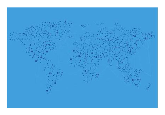 Blue Connected World Map Wall Art