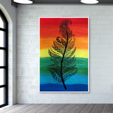 Rainbow feather | Zentangle | Mandala Wall Art