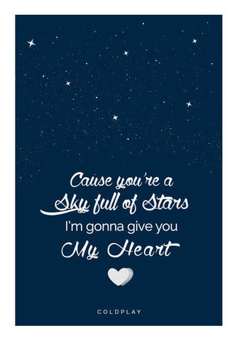 Wall Art, Coldplay - Sky Full of Stars Wall Art