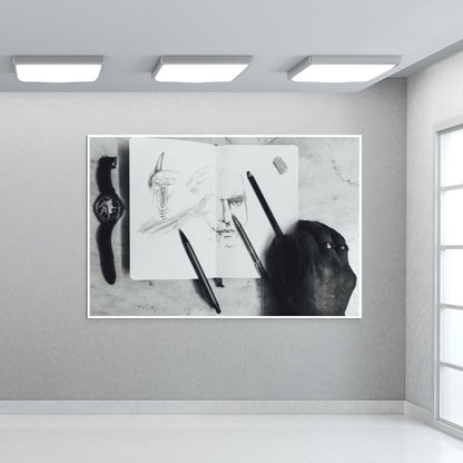 Real and Drawn Art Materials Wall Art