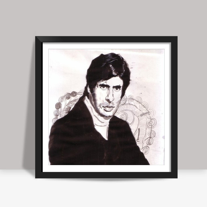 Amitabh Bachchan played the angry young man on screen quite well Square Art Prints