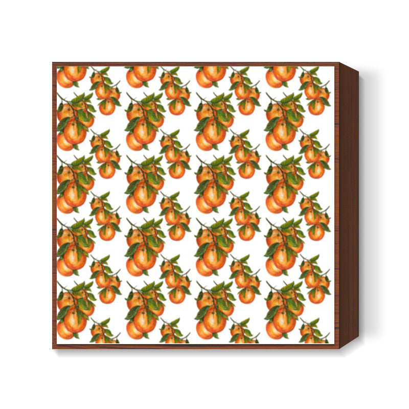Oranges Citrus Fruit Pattern Background Design   Square Art Prints