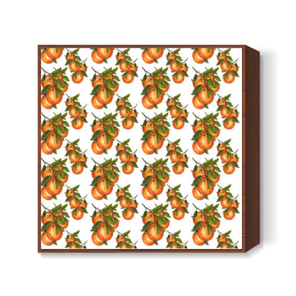 Oranges Citrus Fruit Pattern Background Design   Square Art Prints
