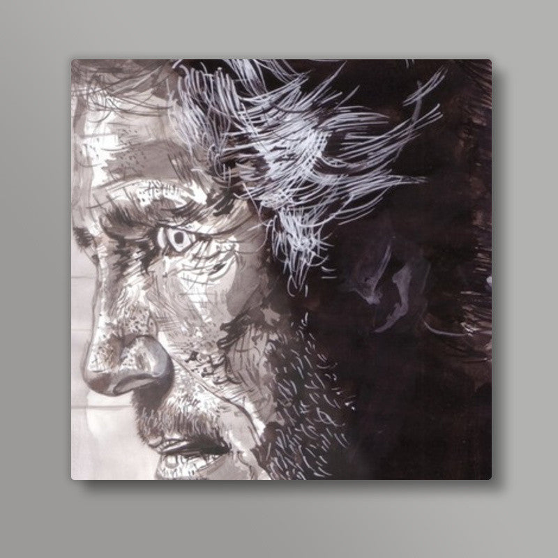Music star Roger Waters of Pink Floyd fame is dedicated to music Square Art Prints