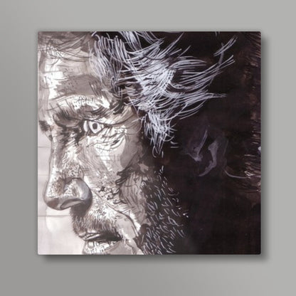 Music star Roger Waters of Pink Floyd fame is dedicated to music Square Art Prints