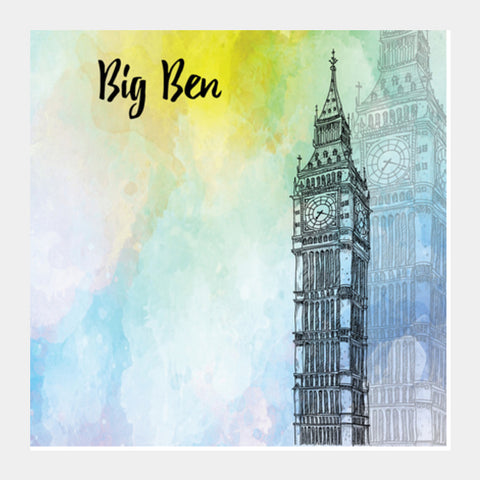 Big Ben London Square Art Prints