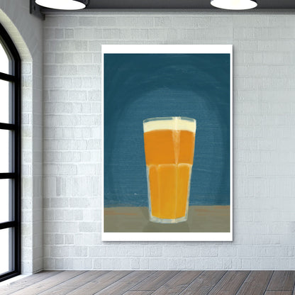 Blonde Beer blue bg Wall Art