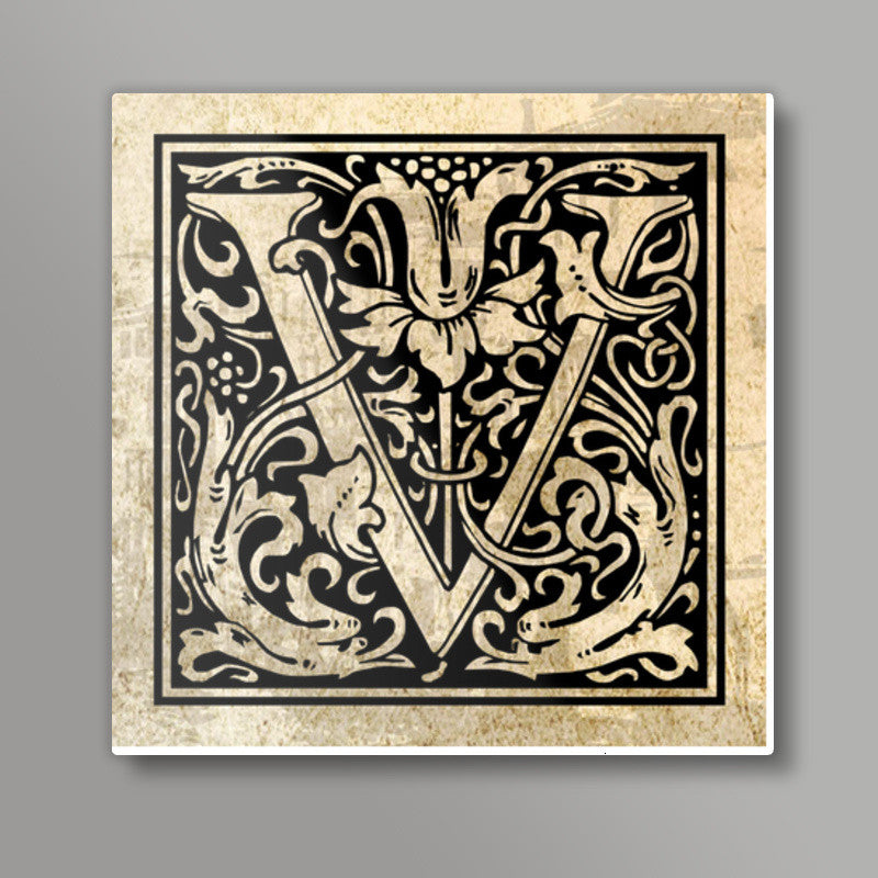 Ornate V Square Art Prints