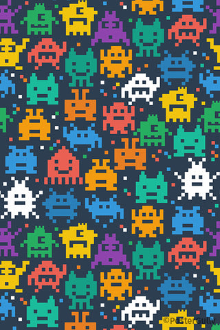 Pixelated Monster Pattern Artwork