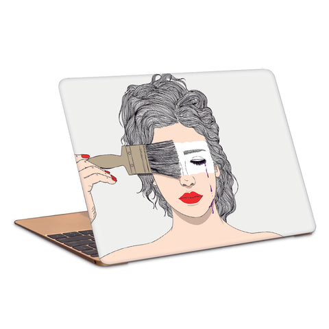 Girl Painting Her Face Laptop Skin