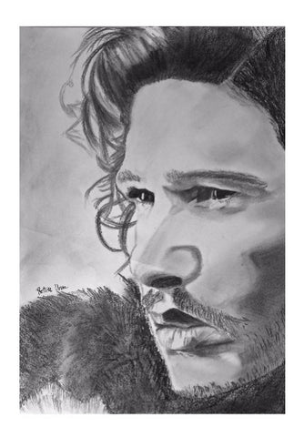 Wall Art, Crows before Hoes (Pencil drawing of Jon Snow), - PosterGully