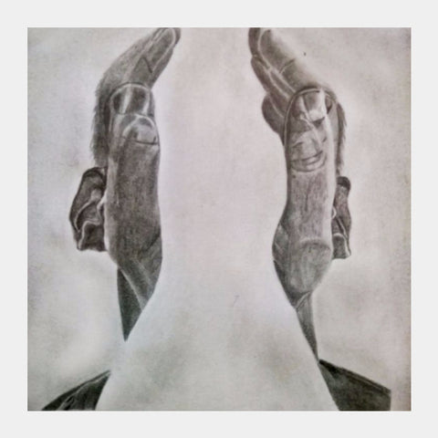 Square Art Prints, hearing hands-graphite pencil sketch| a nocturne Square Art | artist: Gagan M S, - PosterGully