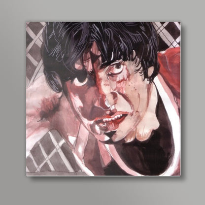 Bollywood superstar Amitabh Bachchan believes in fighting till the very end Square Art Prints