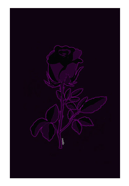 Rose (Neon Pink Highlights) Wall Art