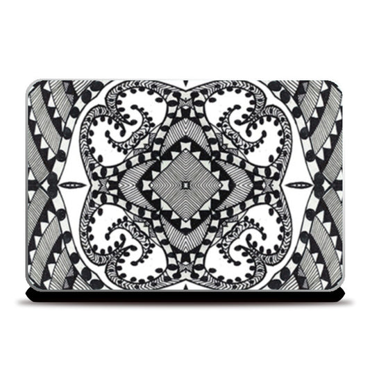Vintage Black And White Art Design Laptop Skins