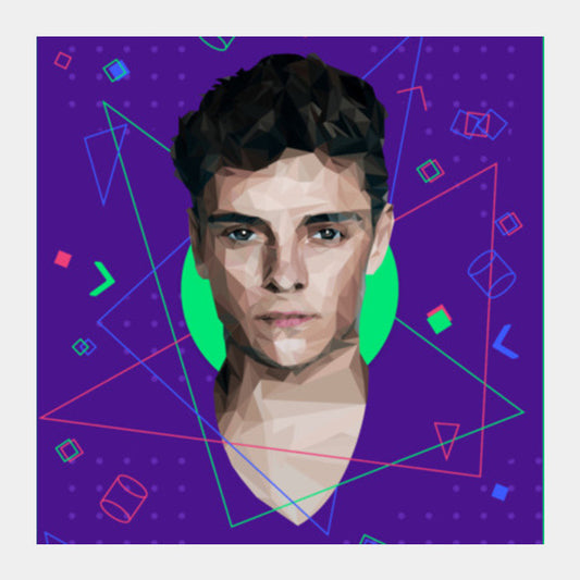 Martin Garrix Low Poly Square Art Prints