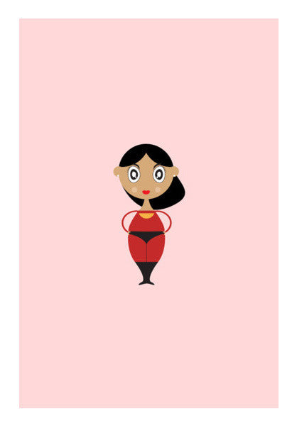Cartoon Of A Superwomen Art PosterGully Specials