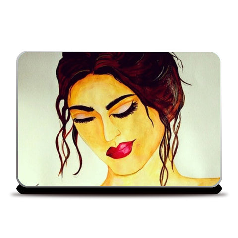 A Beautiful Women Painting Laptop Skins