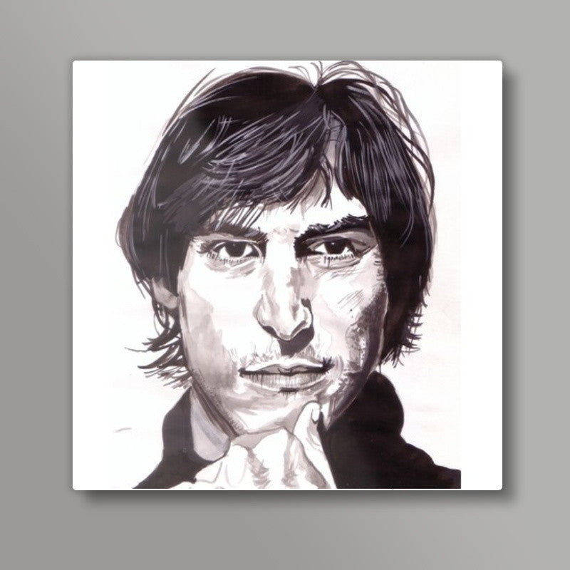 Visionary Steve Jobs inspires the world to follow the heart Square Art Prints