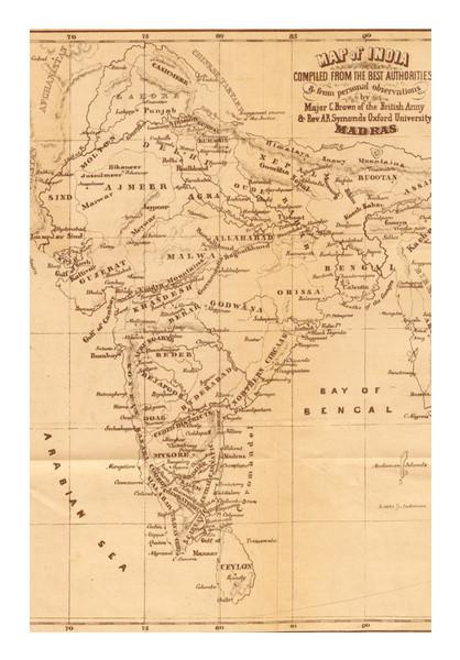 PosterGully Specials, Vintage India Map Wall Art