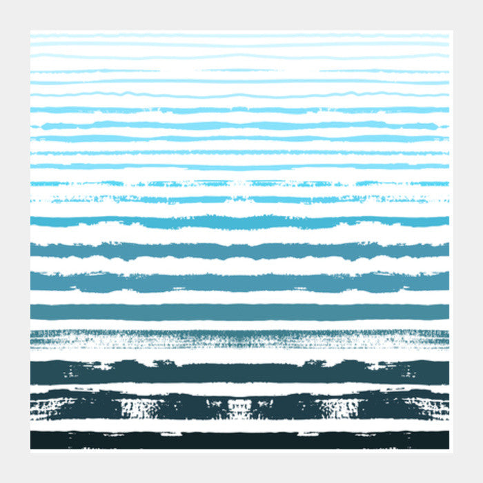 Uneven Blue Stripes Square Art Prints