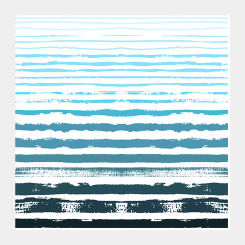 Uneven Blue Stripes Square Art Prints