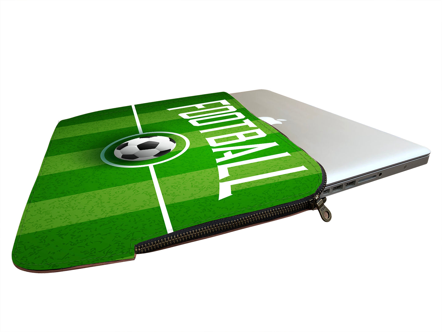 Football In The Center Of Ground Laptop Sleeves | #Footballfan