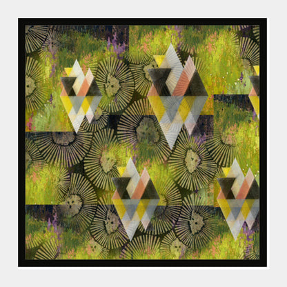 olive absract wall art Square Art Prints