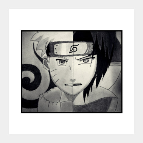Square Art Prints, Naruto vs Sasuke