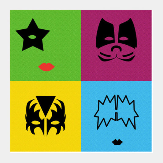 KISS Pop Art Square Art Prints