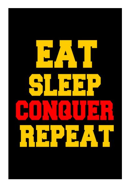 PosterGully Specials, EAT SLEEP CONQUER REPEAT Wall Art